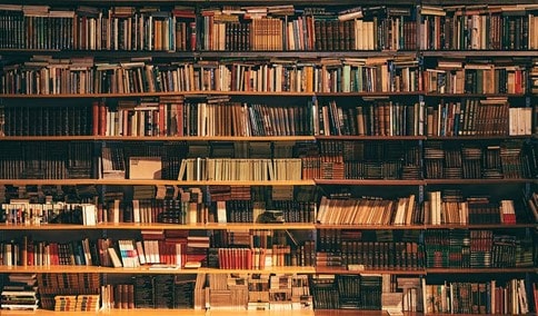 Bookshelf at a library