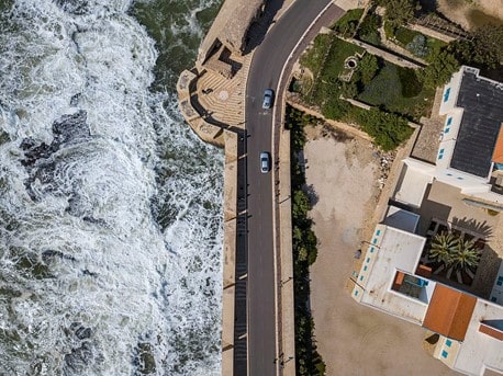 Aerial view of a road in Israel