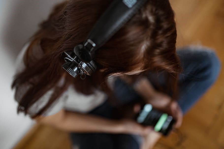 Girl listening to music