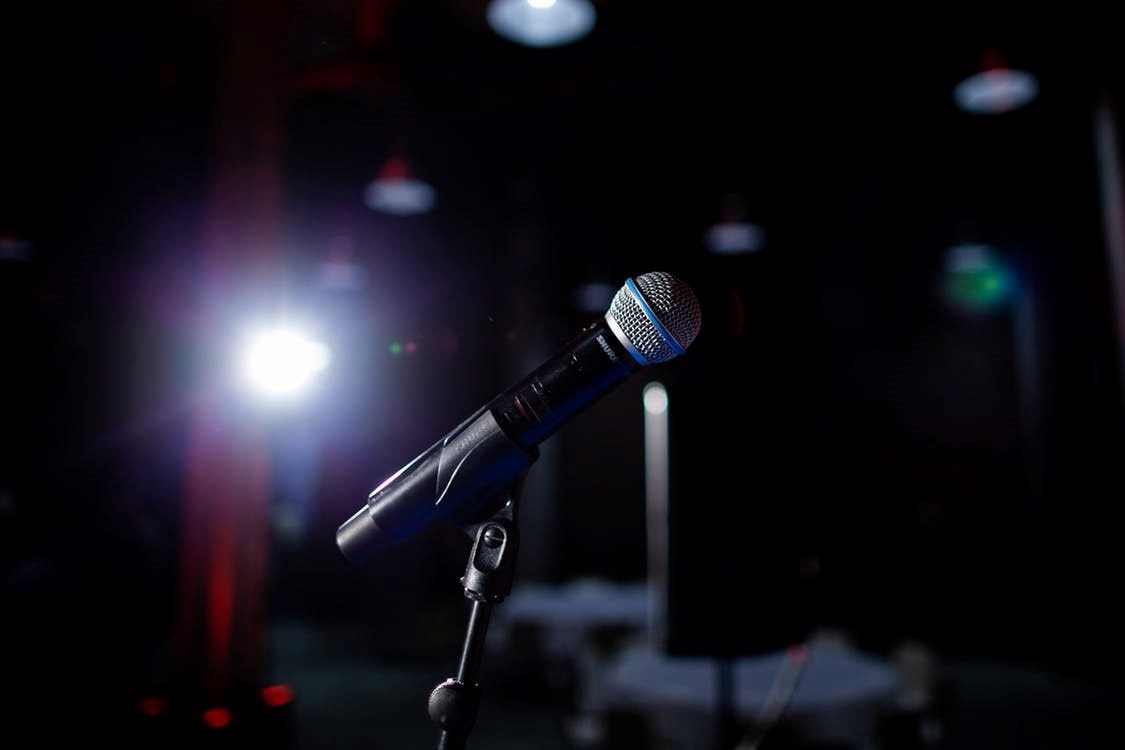 Microphone on stage