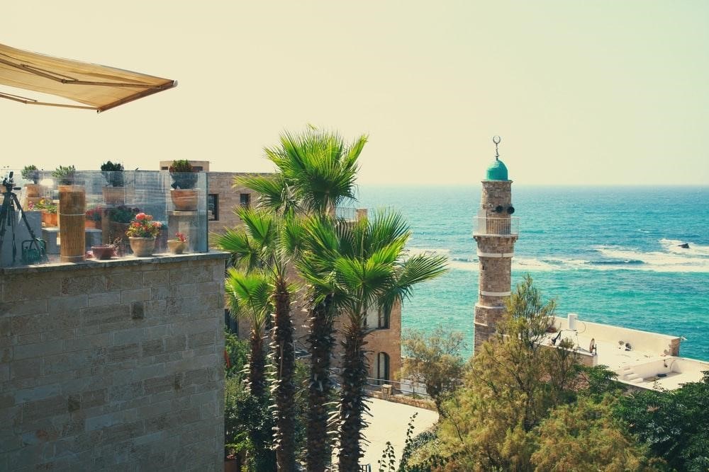 Buildings on a beach in Jaffa, Israel