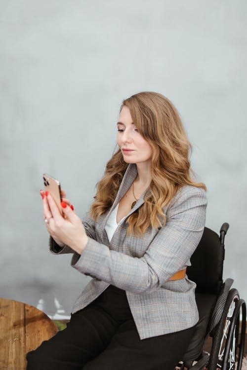 Woman recording her video while speaking