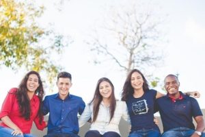 a group of students posing for a picture