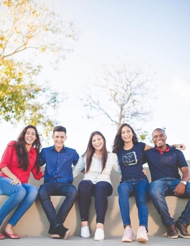 a group of students posing for a picture